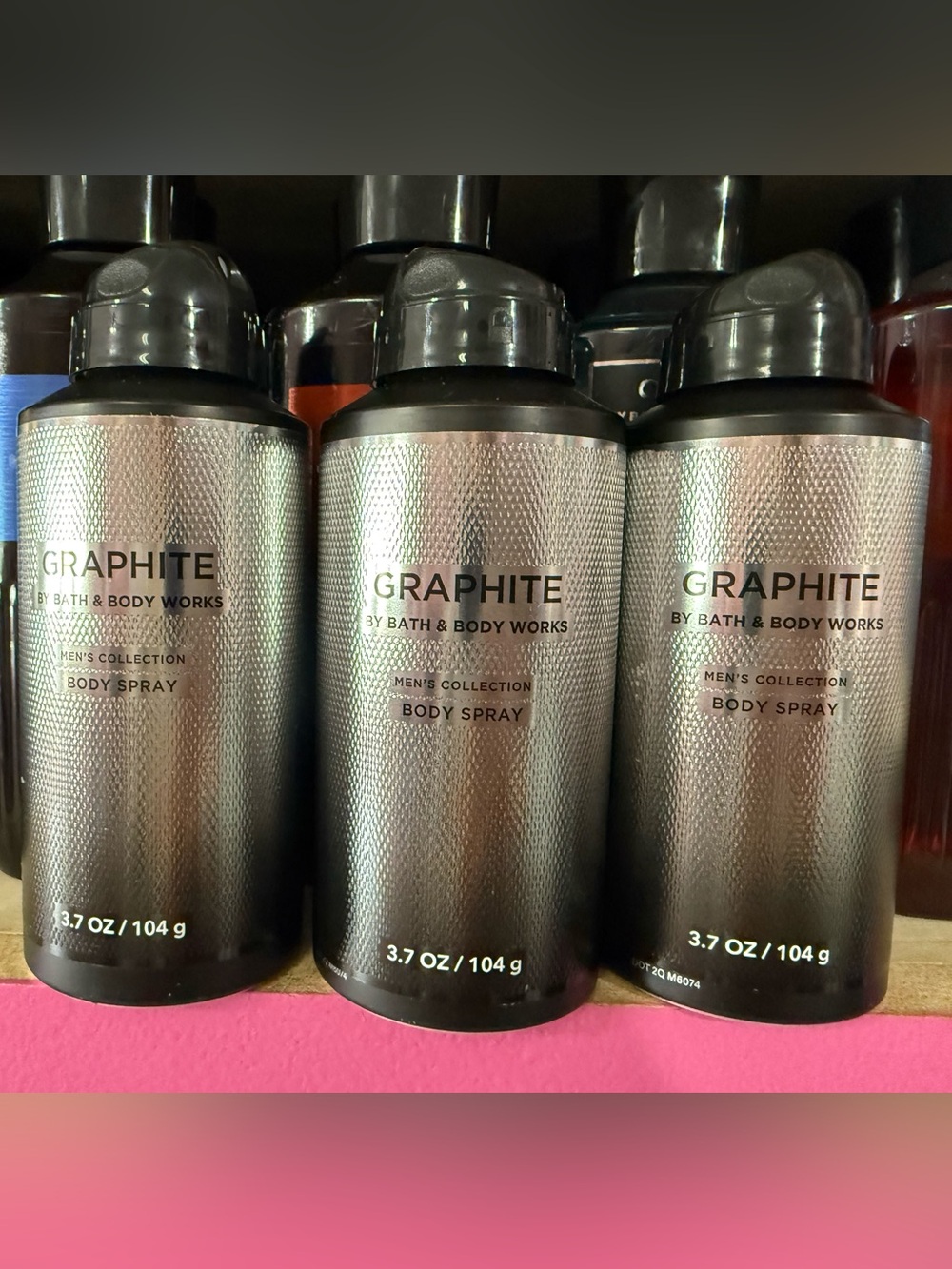 3 Bath & Body Works Graphite Body Spray - Silver & Black